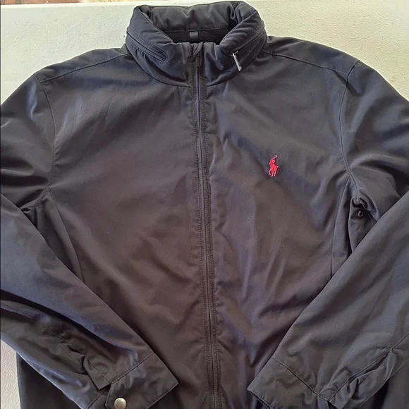 Ralph Lauren Men's Windbreaker/Rain Jacket with Red Logo (M) Navy Blue - Picture 2 of 12